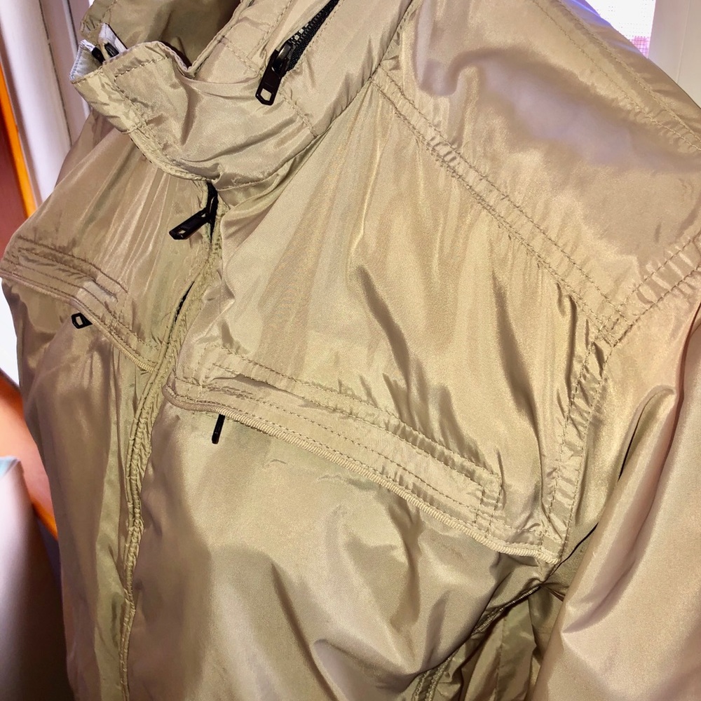Retro Light Rain Jacket Bomber-Greige color